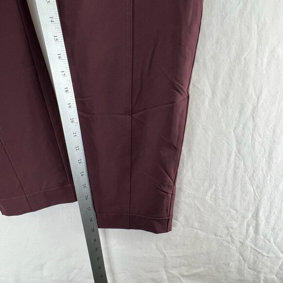 Mondetta Lined Tailored Pants 10 High-Rise Comfort Stretch Elastic Waist Maroon - Picture 13 of 14